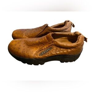 Roper Performance Brown Faux Ostrich Leather Slip-On Shoes Men’s Size 10
